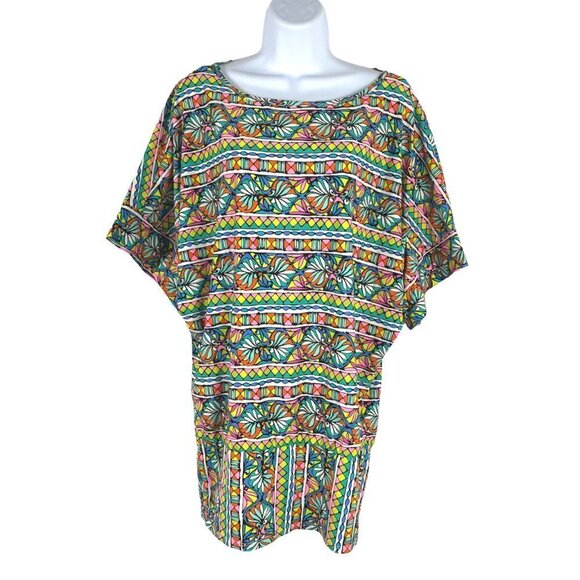 Trina Turk Swim Cover Up Top Multicolored Print Nylon Blend Women's Large - Picture 3 of 6
